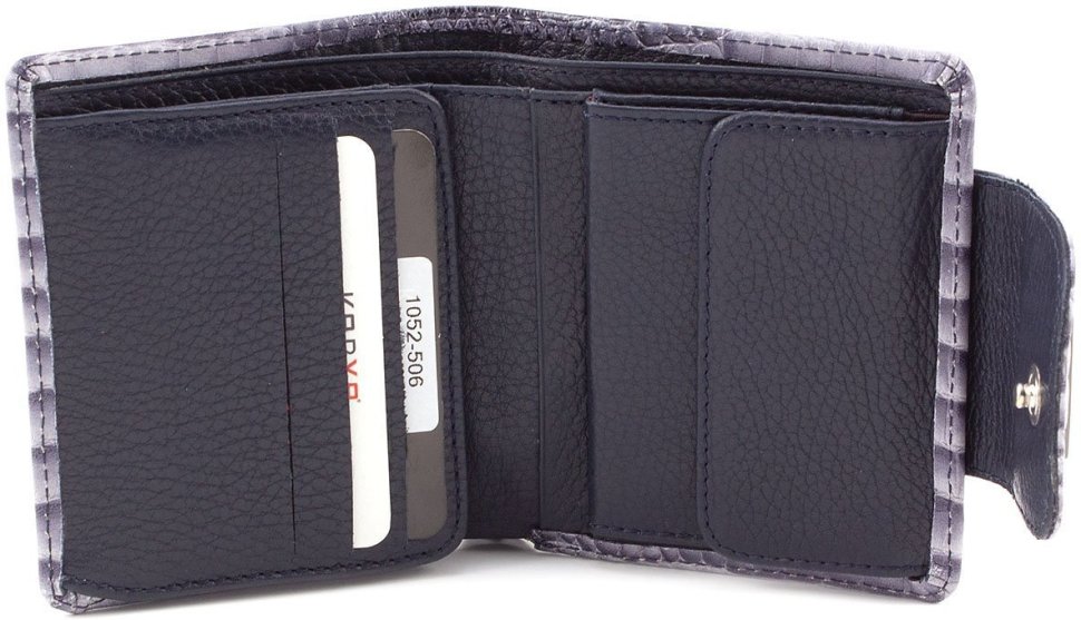 Синій гаманець з натуральної шкіри високої якості KARYA (1052-506)
