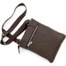 Шкіряна сумка-планшет коричневого кольору з одним містким відділенням KARYA (12404) - 4