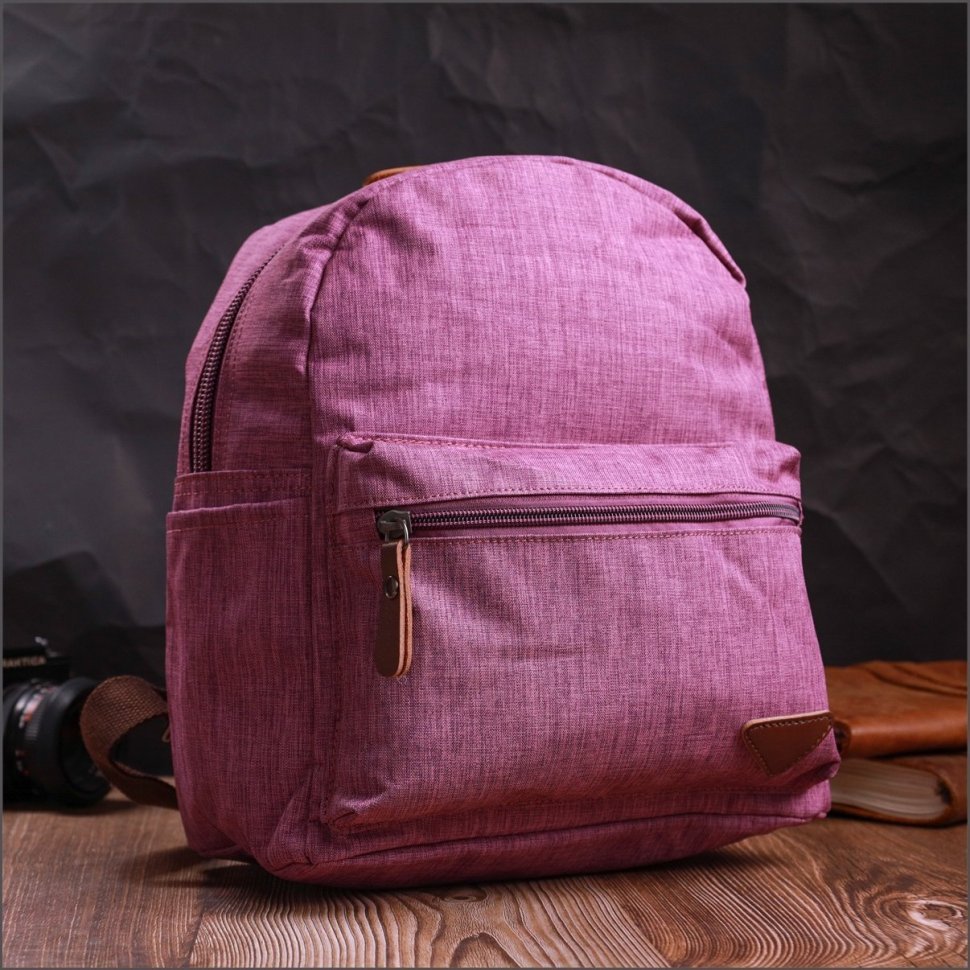 Жіночий текстильний рюкзак фіолетового кольору для міста Vintage 2422243