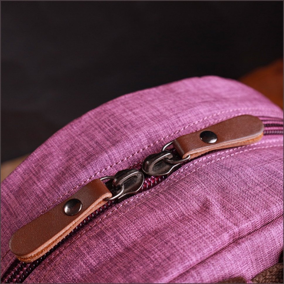 Женский текстильный рюкзак фиолетового цвета для города Vintage 2422243