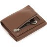 Невеликий шкіряний жіночий гаманець коричневого кольору на магніті Marco Coverna 68629 - 5