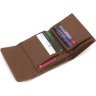 Невеликий шкіряний жіночий гаманець коричневого кольору на магніті Marco Coverna 68629 - 6