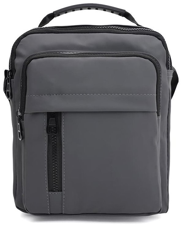 Качественная мужская сумка из прочного текстиля серого цвета Monsen 88729 modnotak фото №1