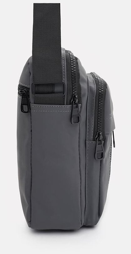 Качественная мужская сумка из прочного текстиля серого цвета Monsen 88729 modnotak фото №4
