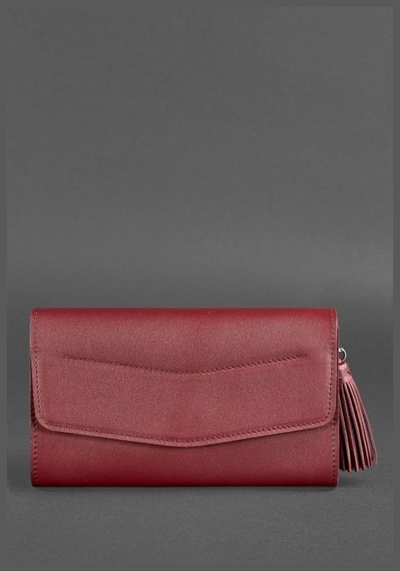 Невелика шкіряна жіноча сумка горизонтального типу в бордовому кольорі BlankNote Еліс 78829