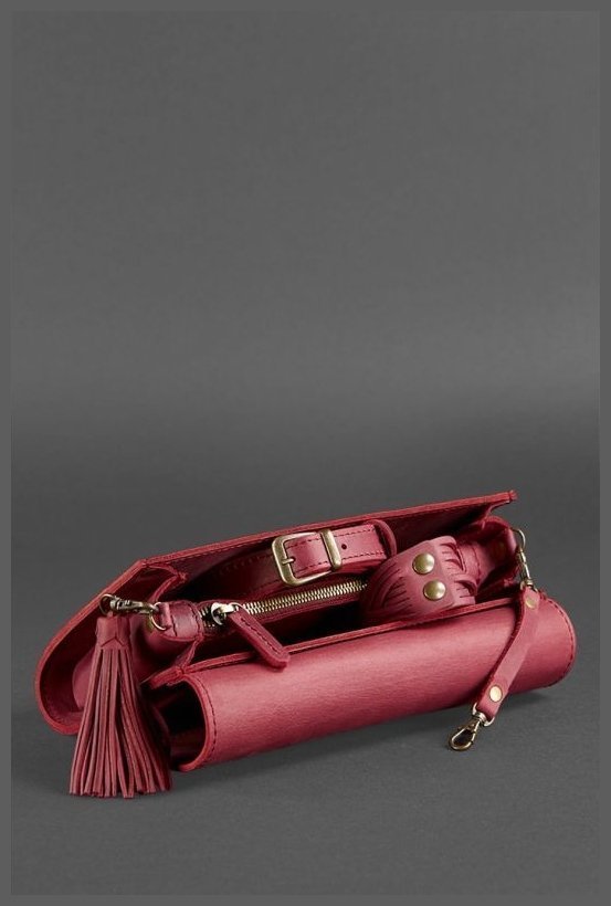 Невелика шкіряна жіноча сумка горизонтального типу в бордовому кольорі BlankNote Еліс 78829
