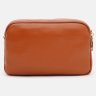 Жіноча шкіряна сумка через плече в коричневому кольорі на два відділення Borsa Leather (59129) - 4