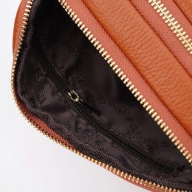 Женская кожаная сумка через плечо в коричневом цвете на два отделения Borsa Leather (59129)