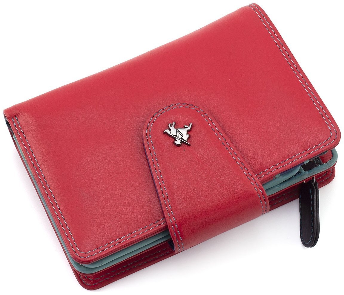 Компактный женский кошелек из качественной кожи красного цвета Visconti Poppy 69129