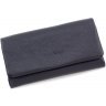 Кожний довгий гаманець темно-синього кольору на кнопці Tony Bellucci (12442) - 4