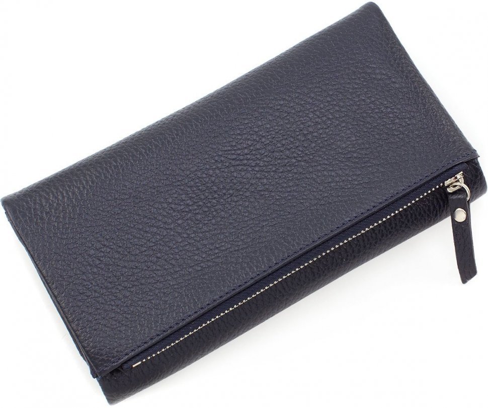 Кожний довгий гаманець темно-синього кольору на кнопці Tony Bellucci (12442)