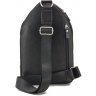 Мужская черная сумка-рюкзак из натуральной кожи флотар вертикального типа Tom Stone (10964) - 3