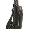 Мужская черная сумка-рюкзак из натуральной кожи флотар вертикального типа Tom Stone (10964) - 5