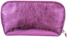 Світло-фіолетова жіноча косметичка з натуральної шкіри з вираженою фактурою Desisan 79929