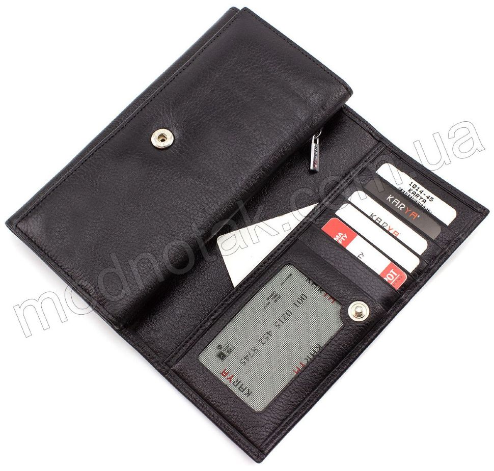 Чорний жіночий гаманець з блоком для карток KARYA (1014-45)