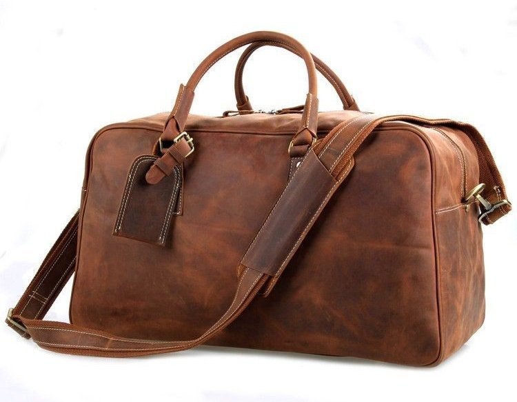 Матовая дорожная сумка большого размера из натуральной кожи под винтаж John McDee (19712)