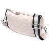Женская сумка-кроссбоди из натуральной кожи молочного цвета с текстильным ремешком Vintage 2422393 - 1