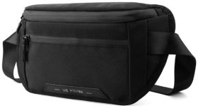 Текстильная сумка-бананка из прочного текстиля черного цвета Confident 90730