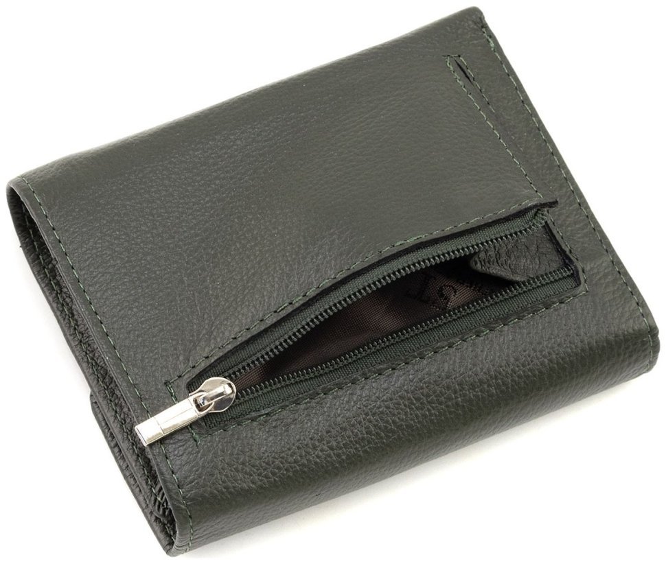 Женское кожаное небольшого размера портмоне зеленого цвета ST Leather 90830 modnotak фото №5