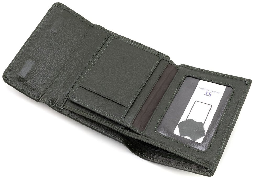 Женское кожаное небольшого размера портмоне зеленого цвета ST Leather 90830 modnotak фото №6