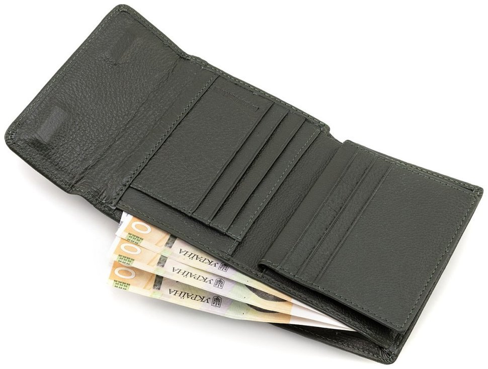 Женское кожаное небольшого размера портмоне зеленого цвета ST Leather 90830 modnotak фото №7