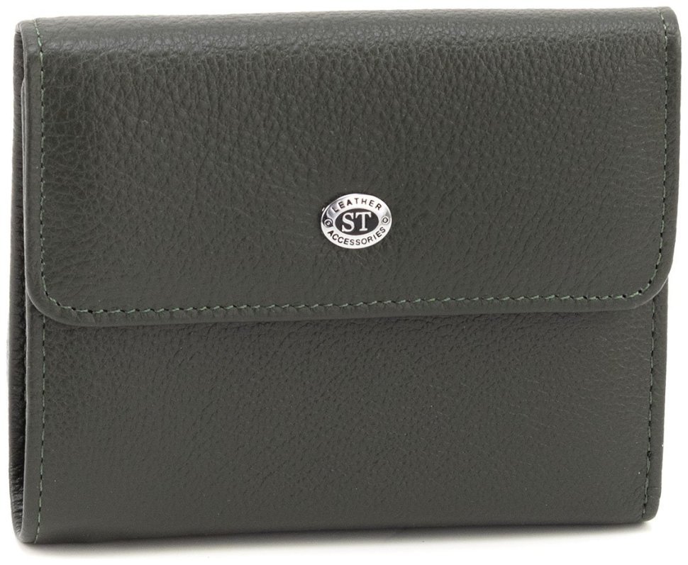 Женское кожаное небольшого размера портмоне зеленого цвета ST Leather 90830 modnotak фото №1
