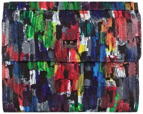 Різнокольоровий компактний жіночий гаманець із натуральної шкіри з принтом Desisan 81030