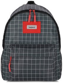 Городской стильный рюкзак для подростка серого цвета в большую клетку Bagland 111430