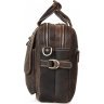 Велика горизонтальна сумка з натуральної шкіри коричневого кольору VINTAGE STYLE (14570) - 2