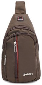 Коричневая недорогая мужская сумка-слинг из текстиля Monsen 71630