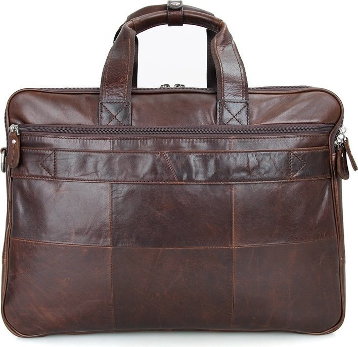 Большая деловая кожаная сумка в стиле винтаж VINTAGE STYLE (14385)