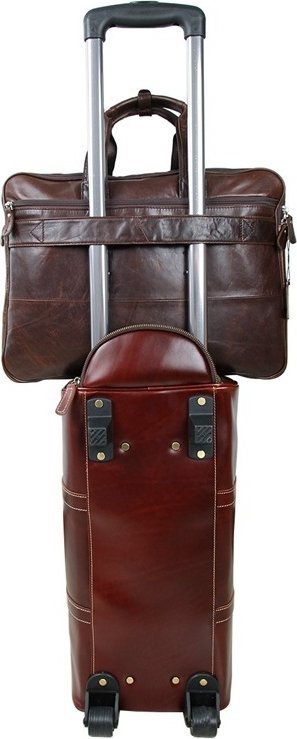 Большая деловая кожаная сумка в стиле винтаж VINTAGE STYLE (14385)