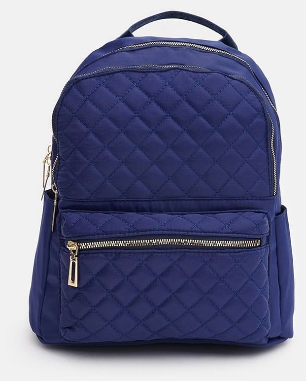 Жіночий текстильний стьобаний рюкзак синього кольору Monsen 71830