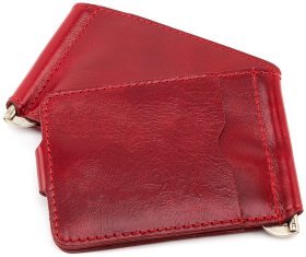 Яркий зажим для денег красного цвета ST Leather (16871)