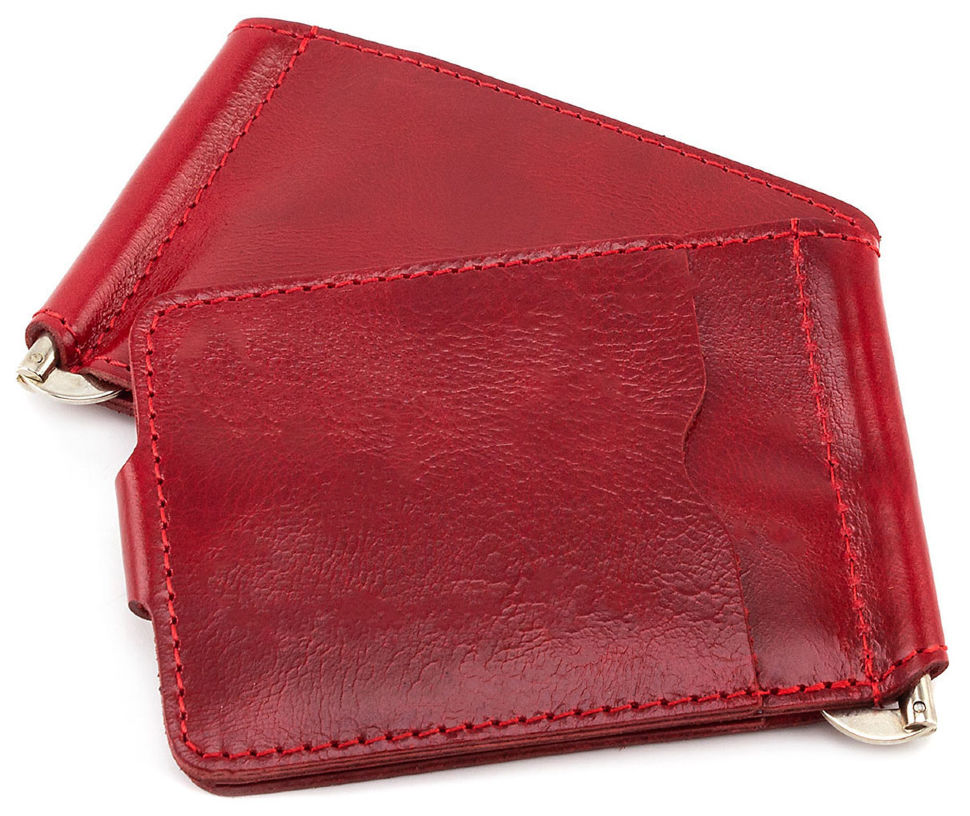 Яркий зажим для денег красного цвета ST Leather (16871)