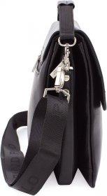 Недорогая черная мужская сумка из искусственной кожи от POLO (10137)