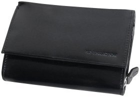 Повсякденний гаманець із гладкої шкіри на кнопці Vip Collection 102330 чорного кольору