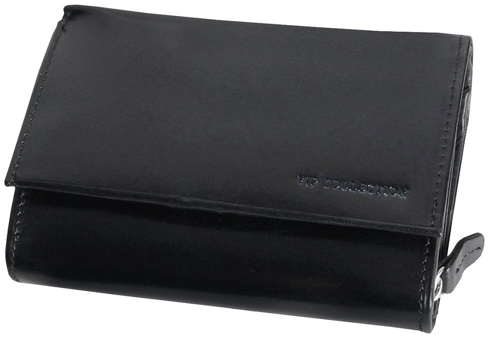 Повседневный кошелек из гладкой кожи на кнопке Vip Collection 102330 черного цвета фото №1 Повседневный кошелек из гладкой кожи на кнопке Vip Collection 102330 черного цвета modnotak фото №1