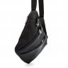 Черная мужская сумка-слинг через плечо из натуральной кожи с гладкой поверхностью TARWA (19665) - 4