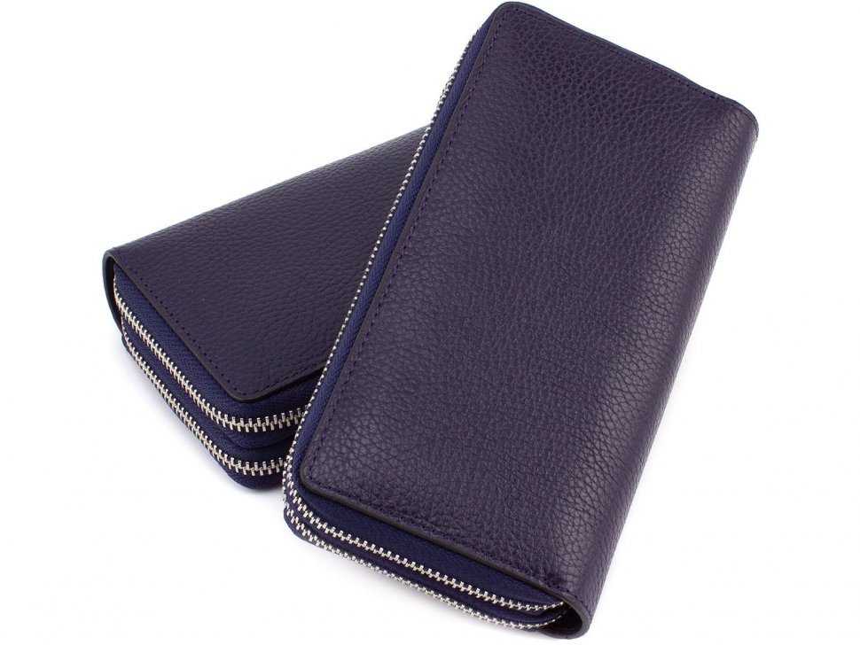 Синій гаманець зі шкіри високої якості KARYA (1158-44)