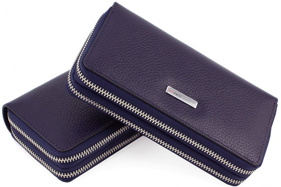 Синій гаманець зі шкіри високої якості KARYA (1158-44)