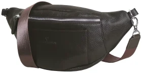 Коричнева сумка бананка зі шкіри флотар Vip Collection 102630