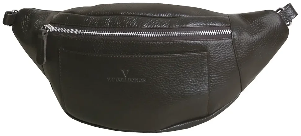 Коричневая сумка бананка из кожи флотар Vip Collection 102630 modnotak фото №2