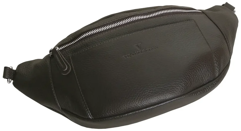 Коричневая сумка бананка из кожи флотар Vip Collection 102630 modnotak фото №4