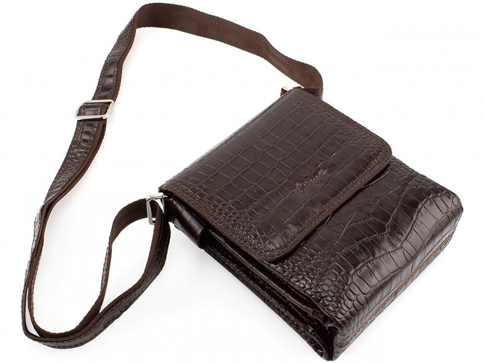 Кожаная сумка коричневого цвета с клапаном KARYA (0576-57)