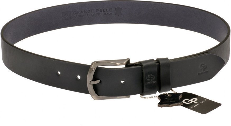 Стильный ремень синего цвета из итальянской кожи Grande Pelle (43224) modnotak фото №6