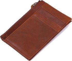 Компактная кожаная визитница коричневого цвета Vintage (2420695)