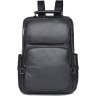 Функциональный городской рюкзак из гладкой кожи черного цвета VINTAGE STYLE (14955) - 1