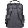 Функциональный городской рюкзак из гладкой кожи черного цвета VINTAGE STYLE (14955) - 5