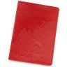 Обложка кожаная на паспорт с тиснением карты Leather Collection 103330 (красного цвета) modnotak фото - 1